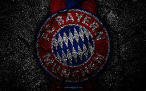 Download wallpapers Bayern Munich, logo, art, Bundesliga, soccer, football club, FCB, asphalt ...