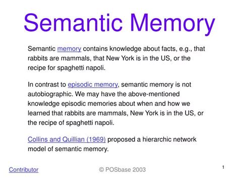 PPT - Semantic Memory PowerPoint Presentation, free download - ID:840669