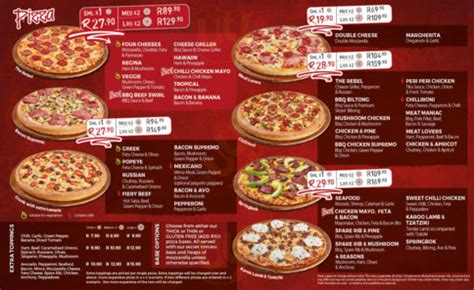 Rebels Pizza, Pretoria - Pretorius Street - Menu and Prices