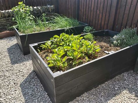 Recycled Plastic Raised Beds in a Small Garden