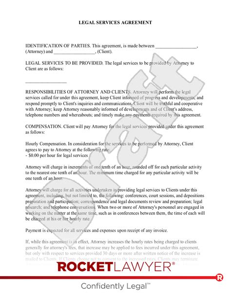 Free Legal Services Agreement Template - Rocket Lawyer