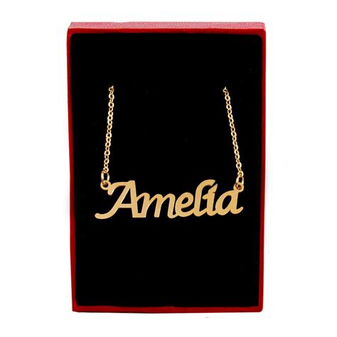 Amelia Name Necklace 18ct Gold Plated Free Gift Box & Bag - Etsy