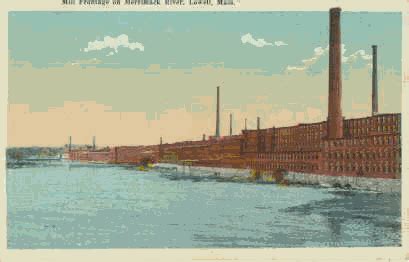 Huge Textile Mill on the Merrimack River, Lowell, Massachusetts (circa ...