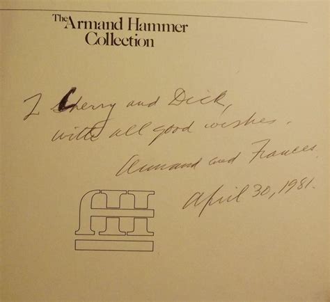 THE ARMAND HAMMER COLLECTION by HAMMER, Armand: (1980) Signed by Author ...