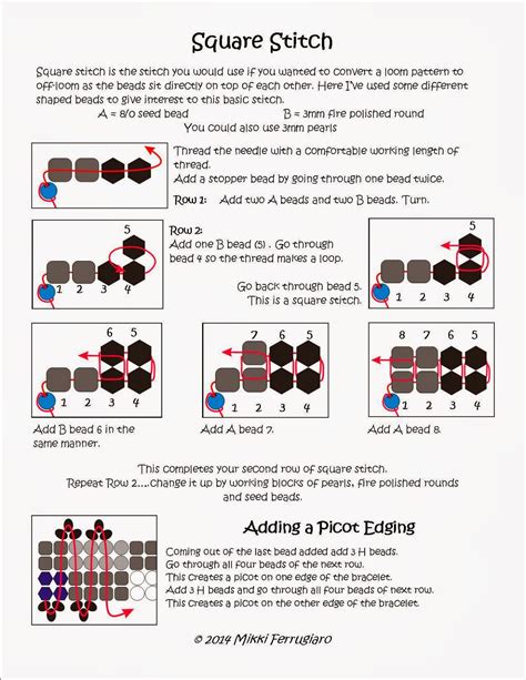 Bead Mavens: Back to Basics : Square Stitch | Beading tutorials, Seed ...