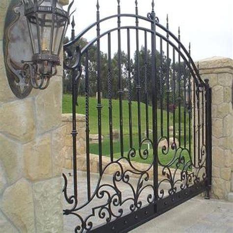 Scroll And Bar Decorated Entrance Single Wrought Iron Gate custom ironwork