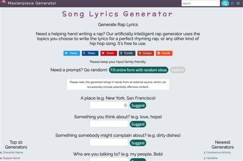 10 Free Rap Generator Apps to Get Rap Lyric Ideas