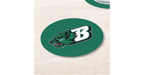 Binghamton University Logo Watermark Round Paper Coaster | Zazzle