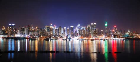 New York City Night Panorama Royalty Free Stock Photos - Image: 12689608