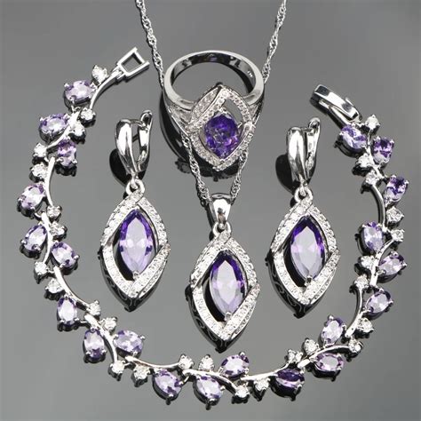 Aliexpress.com : Buy Purple Zircon Silver 925 Jewelry Sets Bridal Women ...