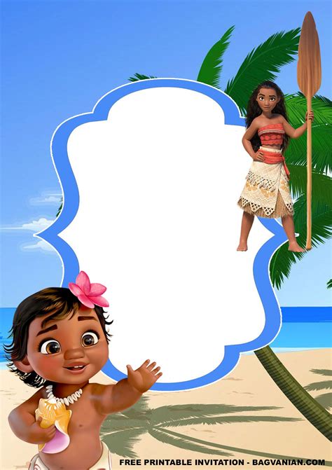 Moana Birthday Invitation Template Free