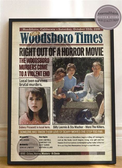 Scream Woodsboro Newspaper 90s Horror Slasher Movie Stu Macher - Etsy