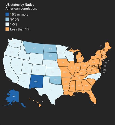 US states by Native American population. - Maps on the Web