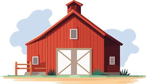 Agriculture Clipart-red barn with big white doors clip art