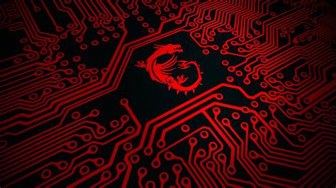 Download Msi 4k Red Dragon Circuit Board Wallpaper | Wallpapers.com