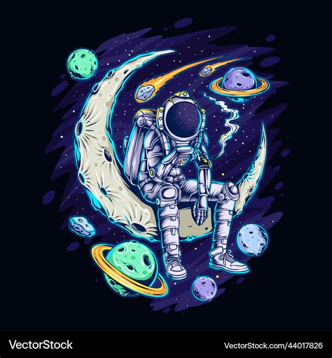 Astronaut Sitting On Moon