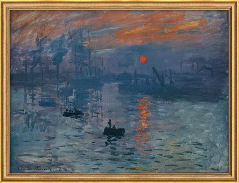 Bild "Impression, Sonnenaufgang" (1873), gerahmt von Claude Monet ...