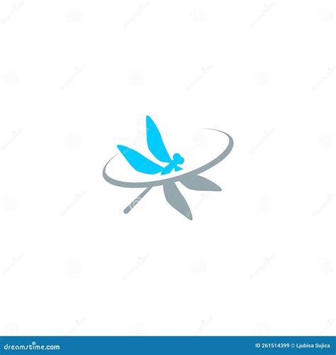 Dragonfly Logo Design Isolated on White Background Stock Vector ...