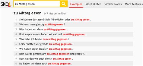 Find good examples in the German language | Sketch Engine