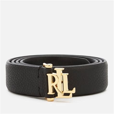 Lauren Ralph Lauren Women's Two Tone Pebbled Belt - Black