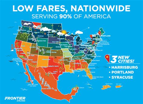 Frontier Airlines Flight Route Map
