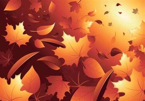 3D Autumn Leaves Background Vector Download