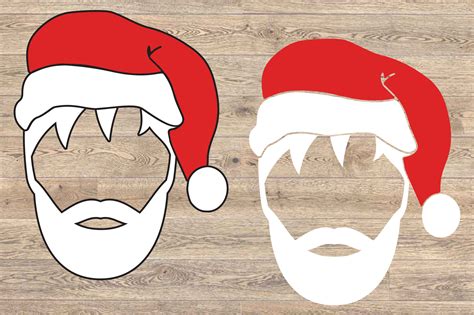 Santa Face Santa Claus beard SVG Christmas Santa Claus SVG 1620s By ...