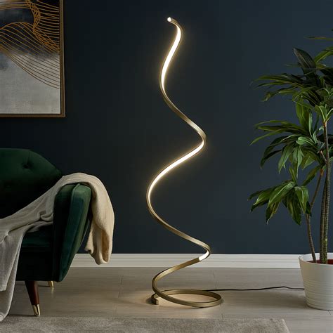 Modern Spiral Floor Lamp // LED Strip (Silver) - Finesse Decor - Touch of Modern