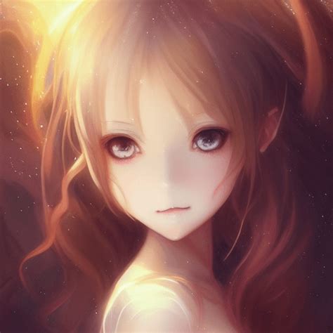 Cute and Adorable Anime Girl Big Puppy Eyes Glowing Full Portrait ...