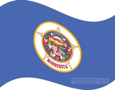 State Flags Clipart-minnesota state flat design waving flag