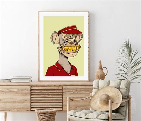 Wall Hangings Home & Living Digital NFT Monkey Profile Art Digital Art Bored Ape Yacht Club ...