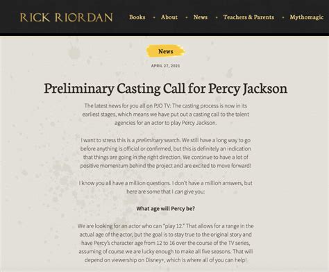 Disney opens casting call for 'Percy Jackson' reboot