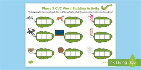 Phase 3 CVC Word Building Activity (teacher made)