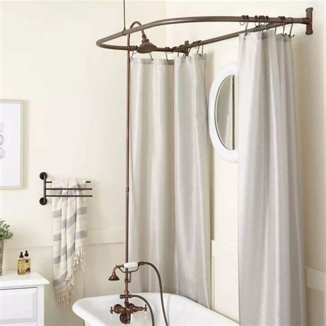 Clawfoot Tub Hand Shower Conversion Kit In Brass Shower Head In 54" x ...