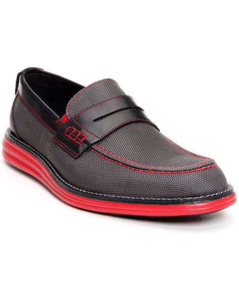 Donald J Pliner Ellard Penny Loafers in Red for Men (Pewter) | Lyst