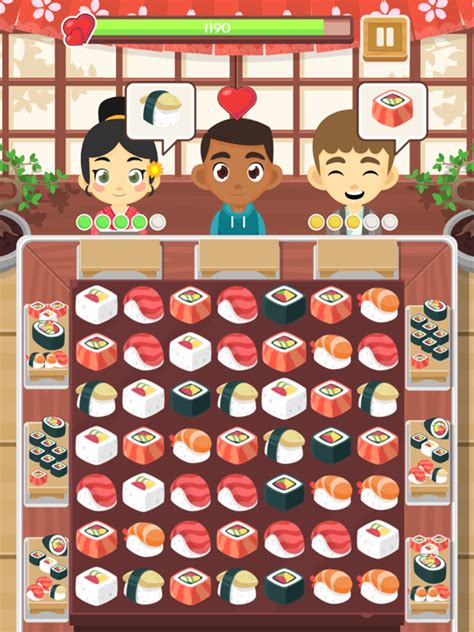 🕹️ Play Sushi Chef Game: Free Online Sush Match 3 in a Row Video Game for Kids & Adults