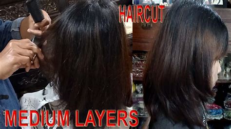 POTONG RAMBUT MEDIUM LAYER || MEDIUM LAYERS HAIRCUT || HAIRSTYLE || TUTORIAL By Eliza Hair ...