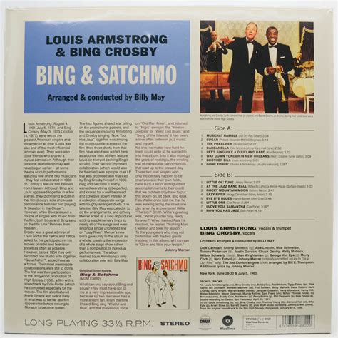 Louis Armstrong & Bing Crosby - Bing & Satchmo, 3980 ₽ купить виниловую ...