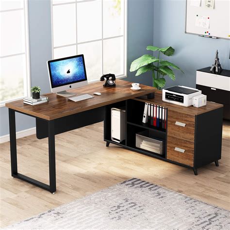 Tribesigns L-Shaped Computer Desk, 55 Inch Large Executive Office Desk ...