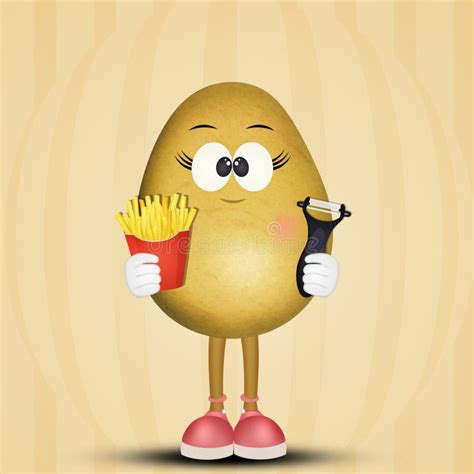 Potato with funny face stock illustration. Illustration of ingredient - 134824752