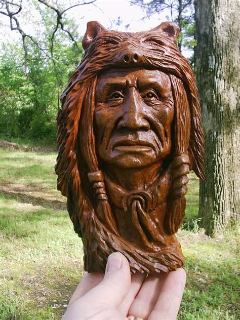 Indian Chief Wood Carving