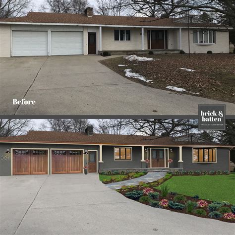 Ranch Homes Before & After Makeover | Blog | brick&batten | Ranch house remodel, Home exterior ...