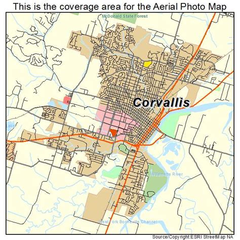 Aerial Photography Map of Corvallis, OR Oregon