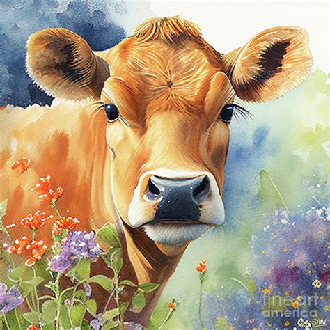 Josie the Jersey Cow Digital Art by Laura's Creations - Pixels