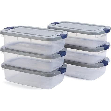 Rubbermaid Roughneck 31 Qt/ 7.75 Gal Clear Stackable Storage Containers w/Grey Lids, 6-Pack ...