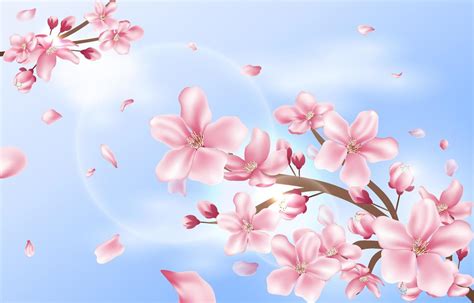 Realistic Cherry Blossom Background 6124585 Vector Art at Vecteezy