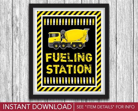 Fueling Station Sign, Printable Construction Birthday Party Sign ...