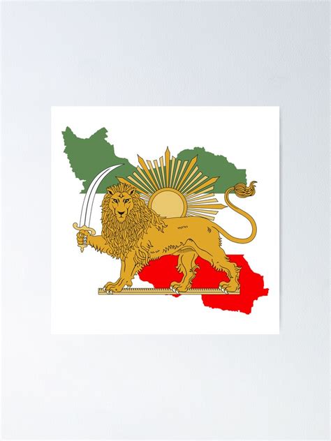 "Iran, Persia, map & flag - Lion and Sun iconic sign for the Persian ...