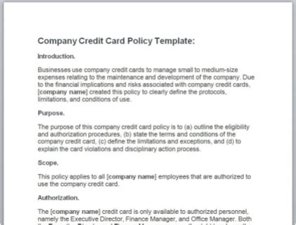 What is a Company Credit Card Policy? [With Free Template]