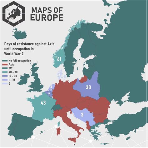 Days of resistance against the Axis (source:maps of Europe in instagram ...